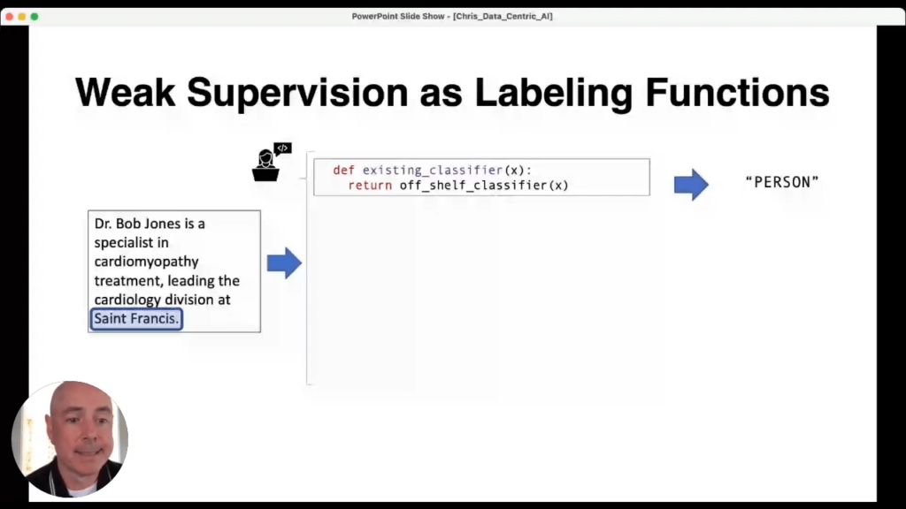 Data-centric AI presentation: Weak supervision as labeling functions starting point