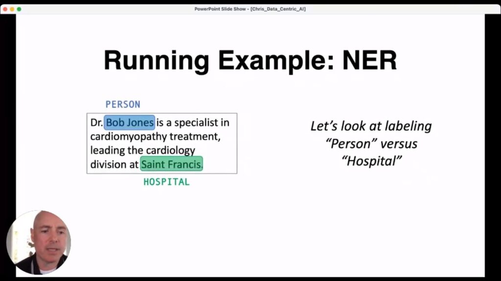 Data-centric AI presentation: An example of NER