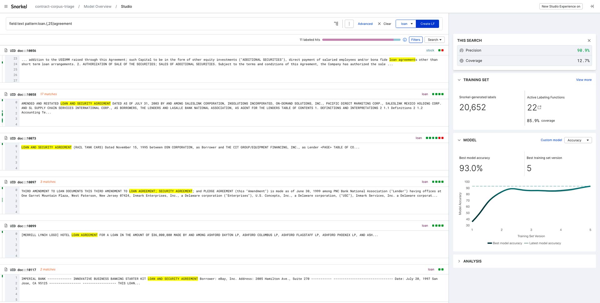 Q4 LTS release of Snorkel Flow, in this figure we can see Application Studio 2.0 user interface