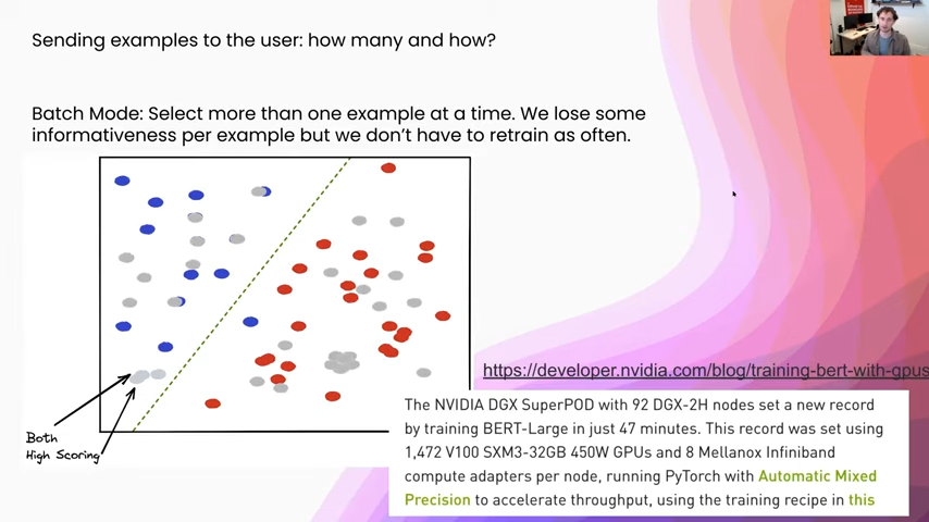 Sending examples to the user: how many and how?